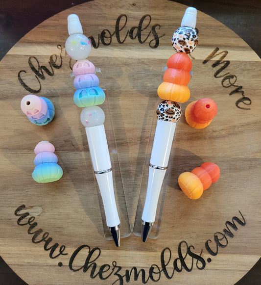 CE 3d printed focal Bead- 3d pumpkin stack