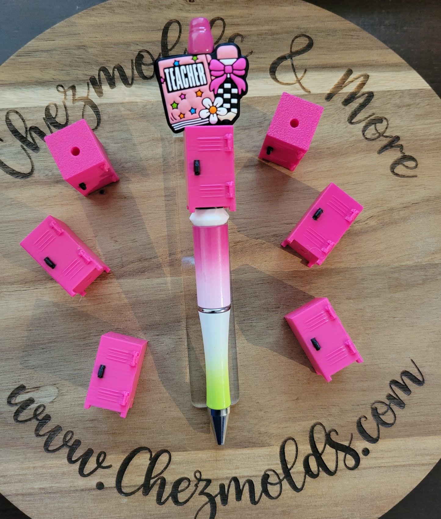 CE 3d printed focal Bead- pink locker