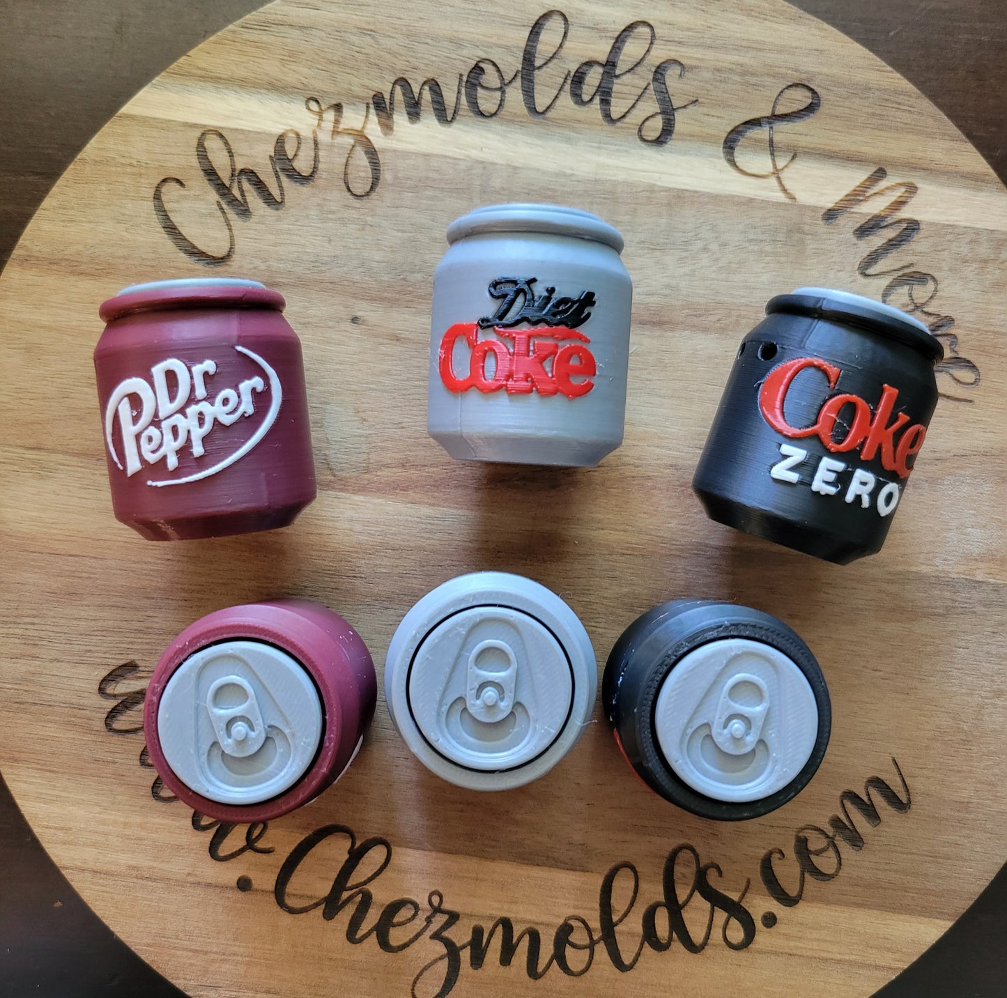 CE 3d printed  fidget clicker- with keychain hole -3d soda