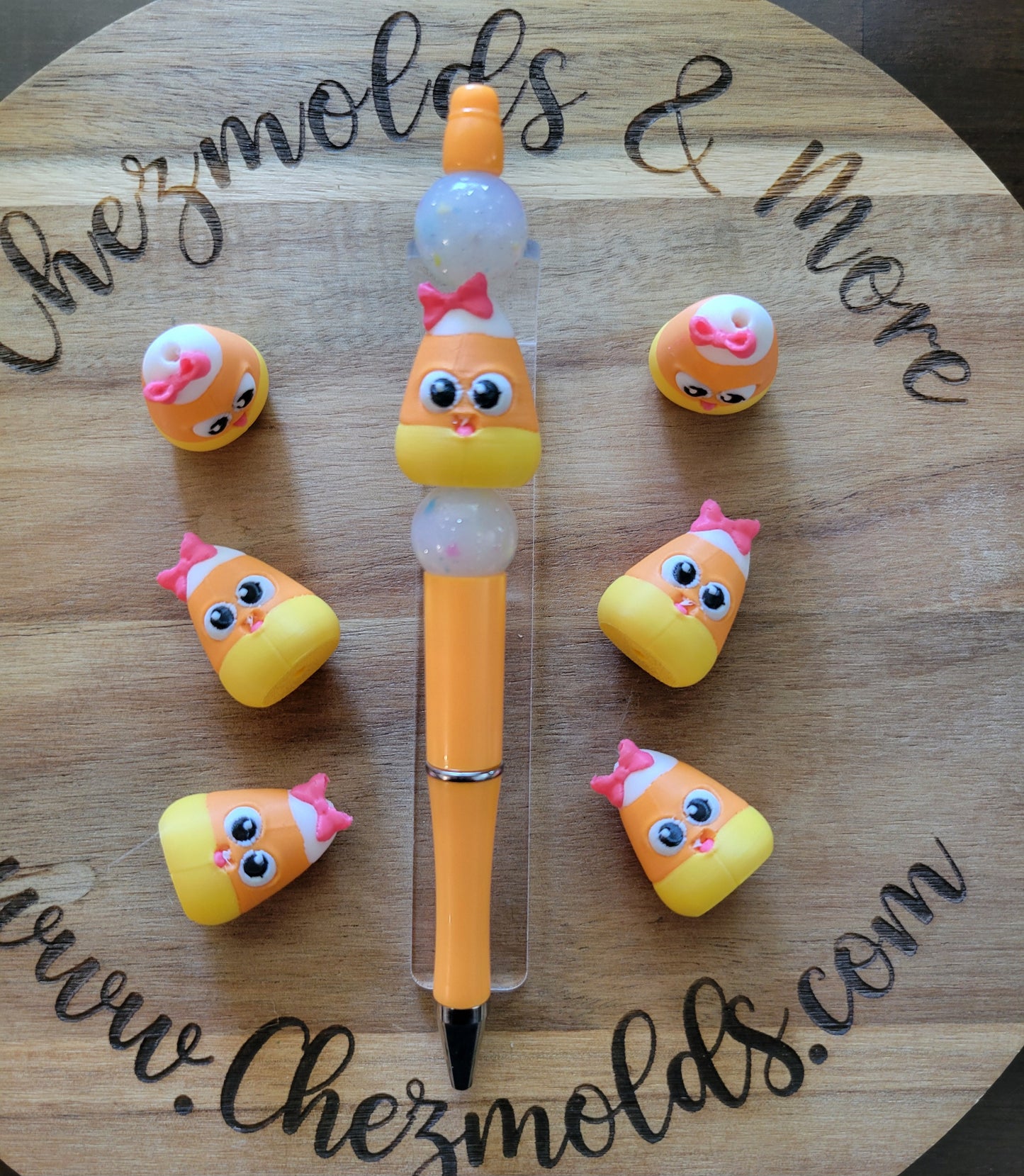 CE 3d printed focal Bead-cutie candy corn