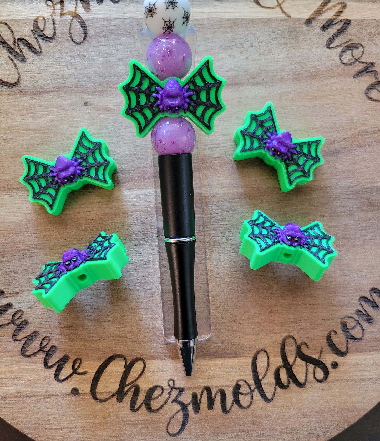 CE 3d printed focal Bead- Bow with 3d spider