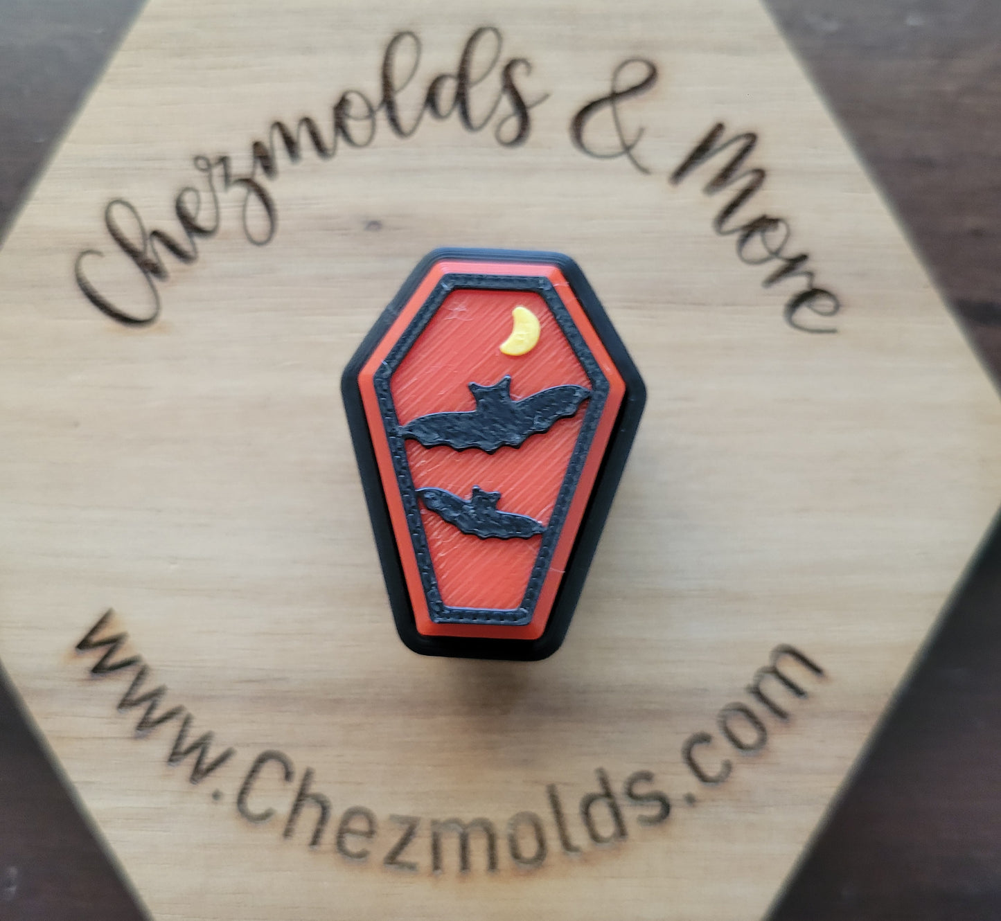 CE 3d printed  fidget clicker- with keychain hole -coffin- bats
