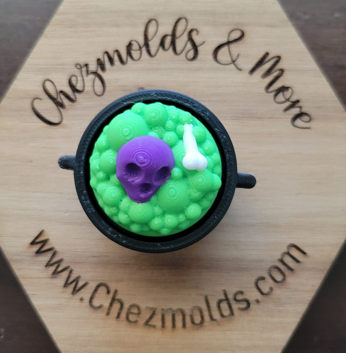 CE 3d printed  fidget clicker- with keychain hole -3d cauldron with bubbles
