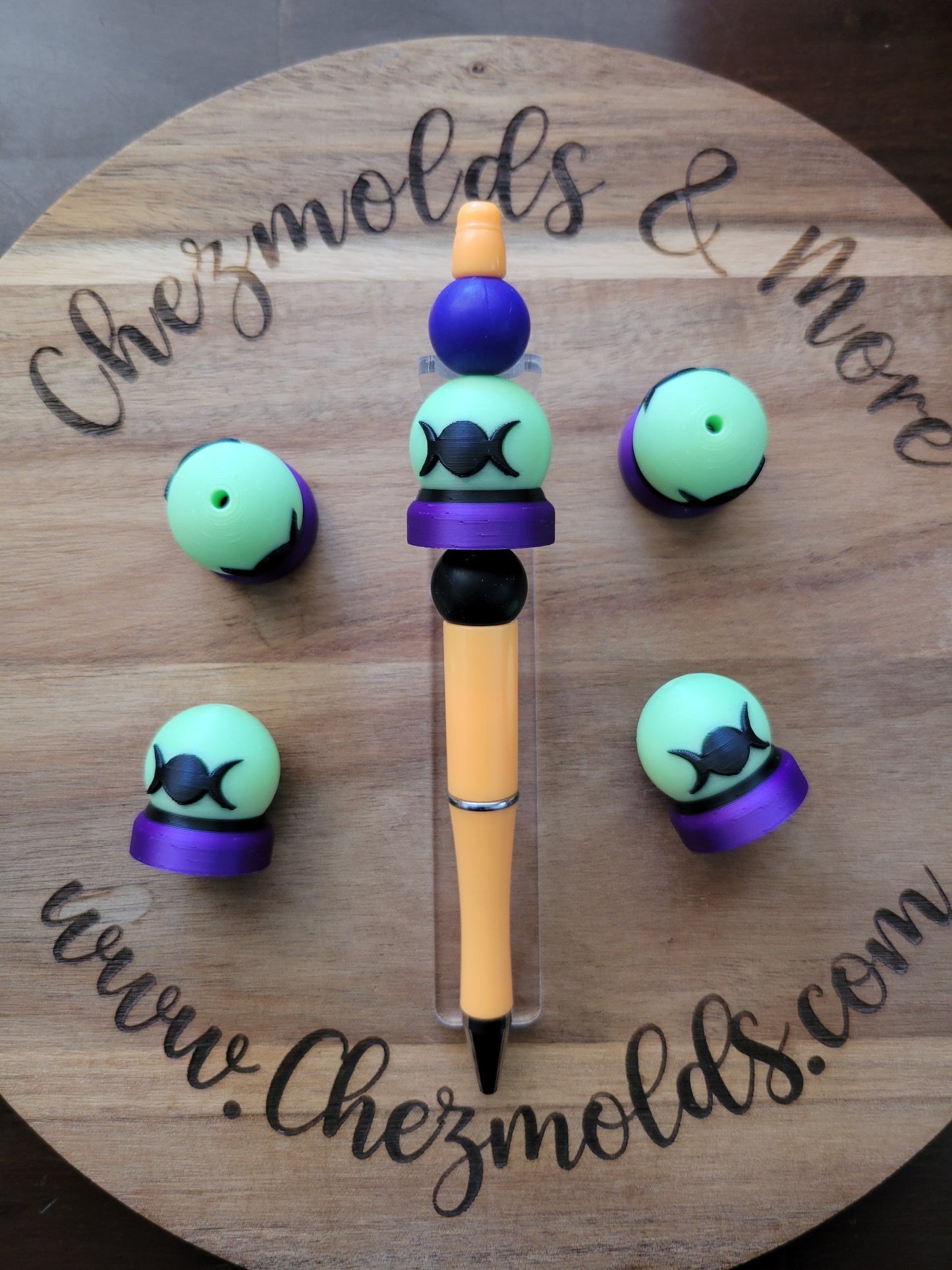 CE 3d printed focal Bead-3d crystal ball- GLOWING moons