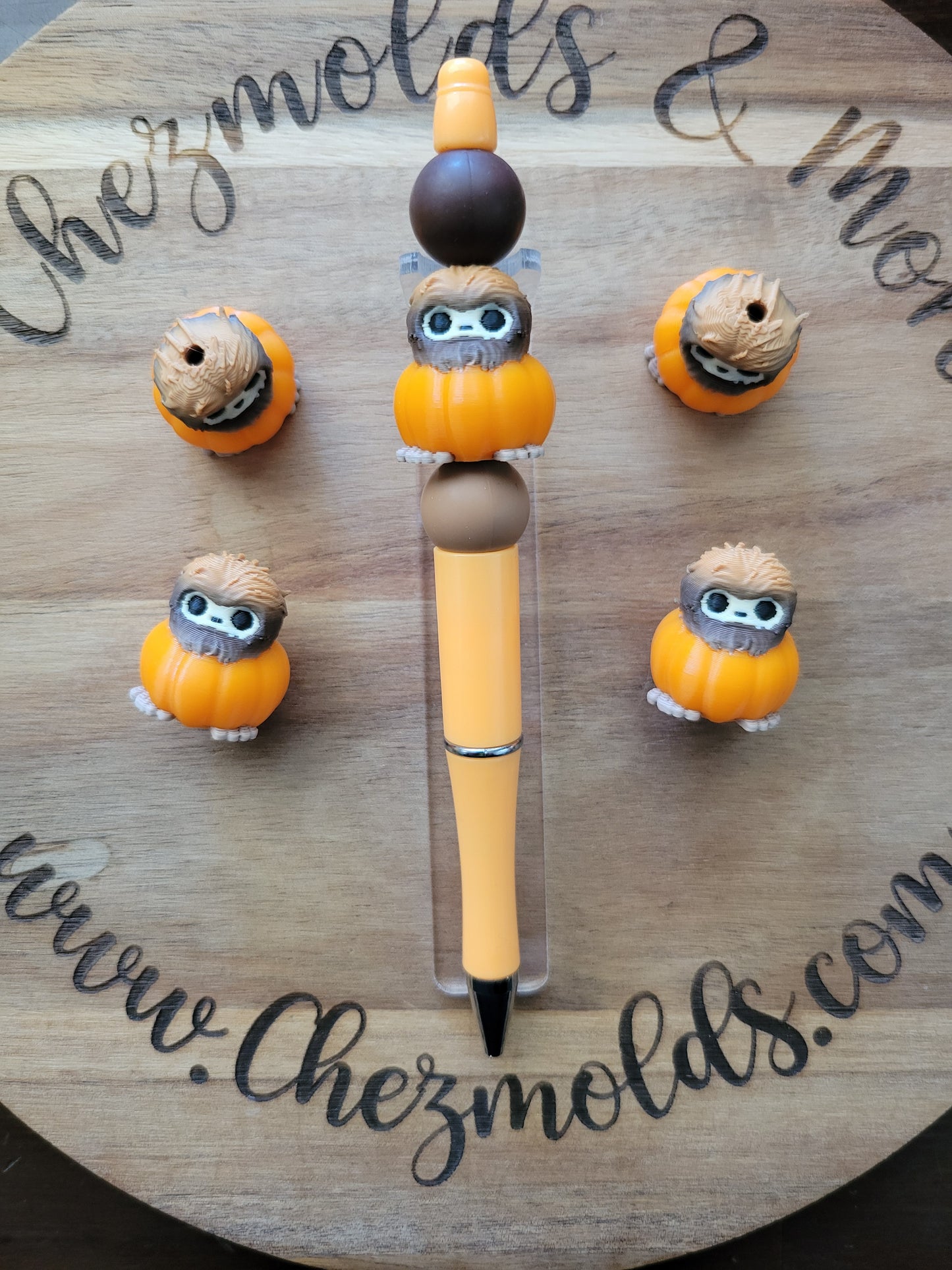 CE 3d printed focal Bead-cutie Bigfoot in punkin