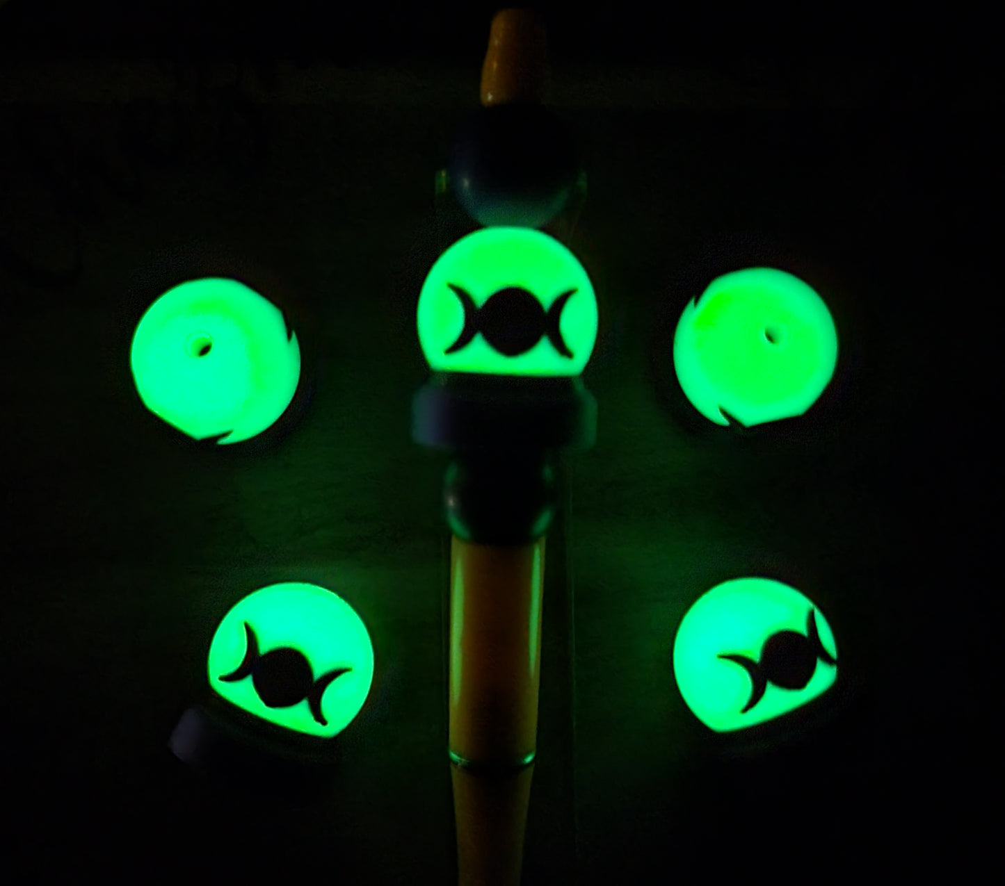 CE 3d printed focal Bead-3d crystal ball- GLOWING moons