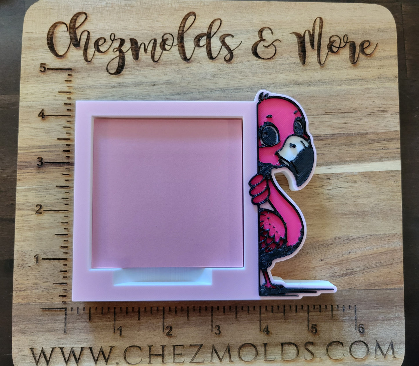 CE 3d printed post it note holder-cutie flamingo