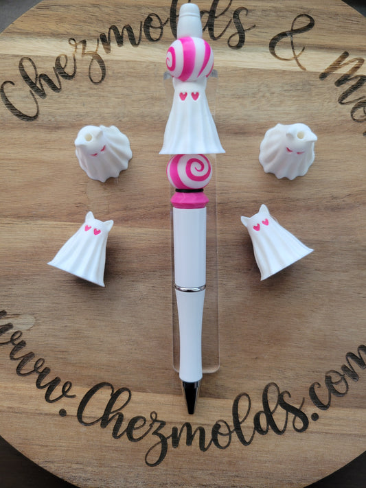 CE 3d printed focal Bead-ghost kitty