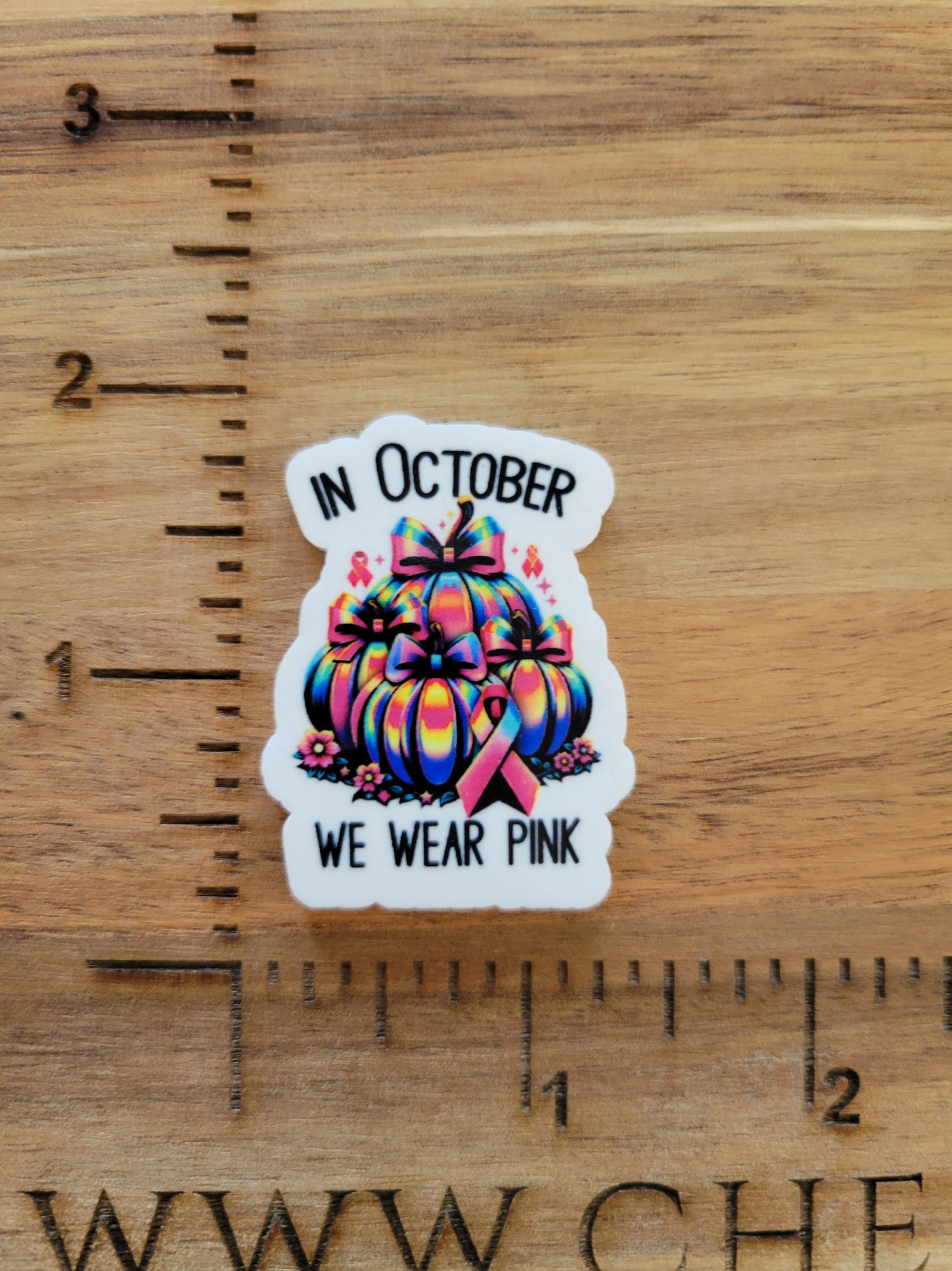 uv printed acrylic flatback-In oct we wear pink