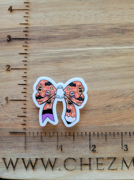 uv printed acrylic flatback-orange bow pencil