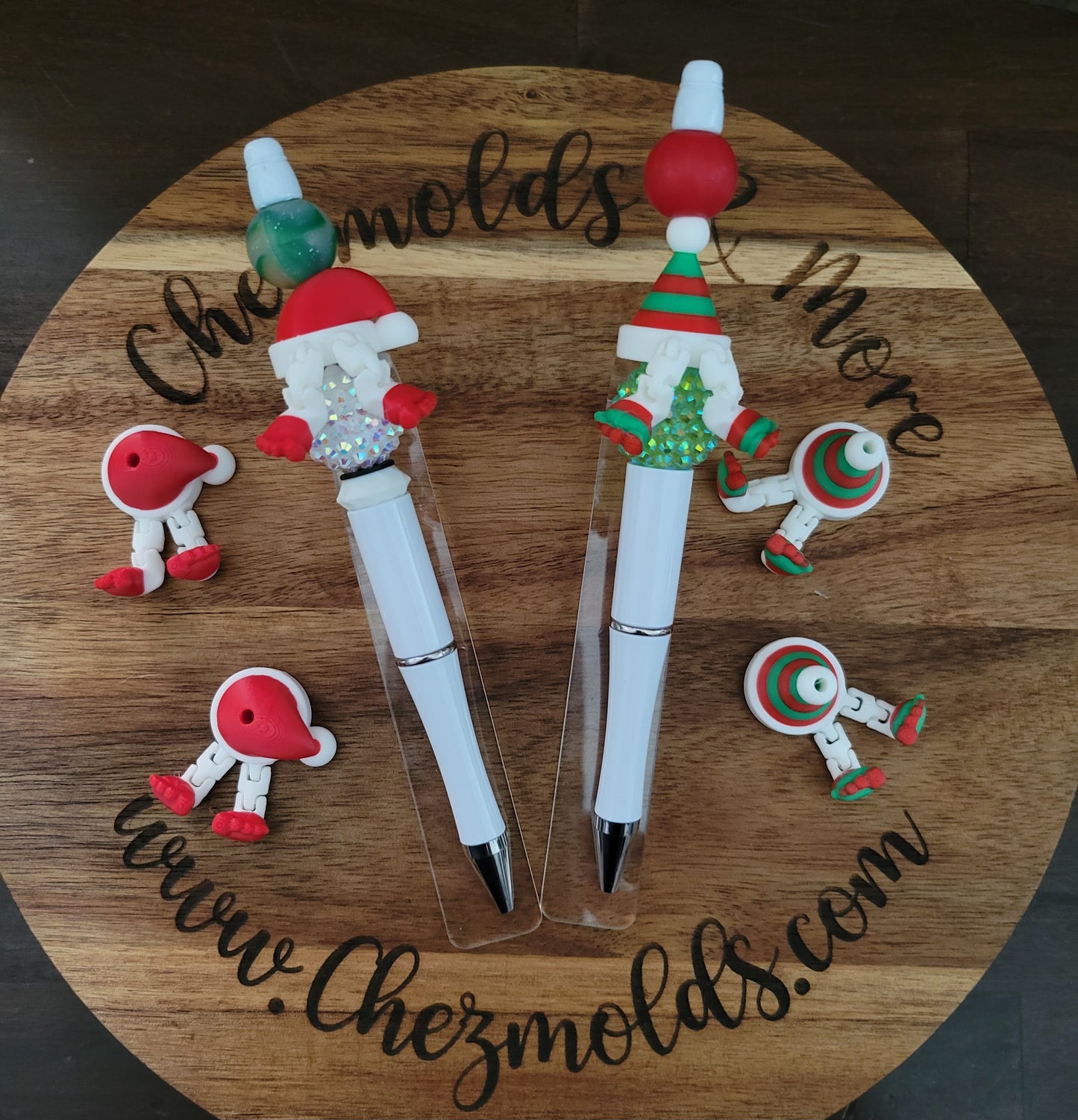 CE 3d printed focal Bead- holiday hats kicker ( flexy feet )