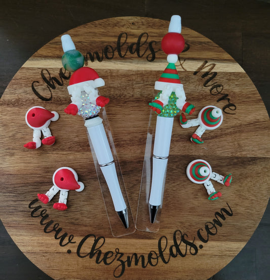 CE 3d printed focal Bead- holiday hats kicker ( flexy feet )