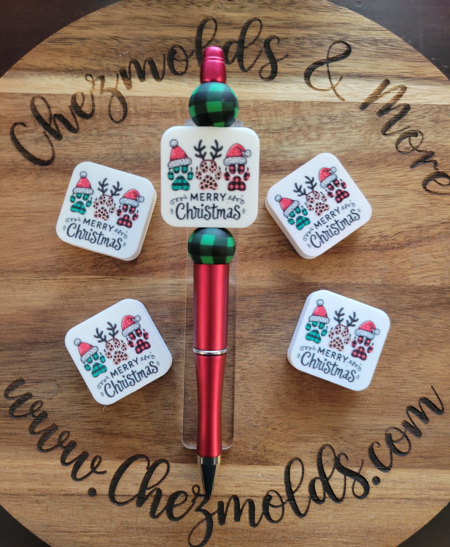 CE 3d printed focal Bead-printed Paw christmas