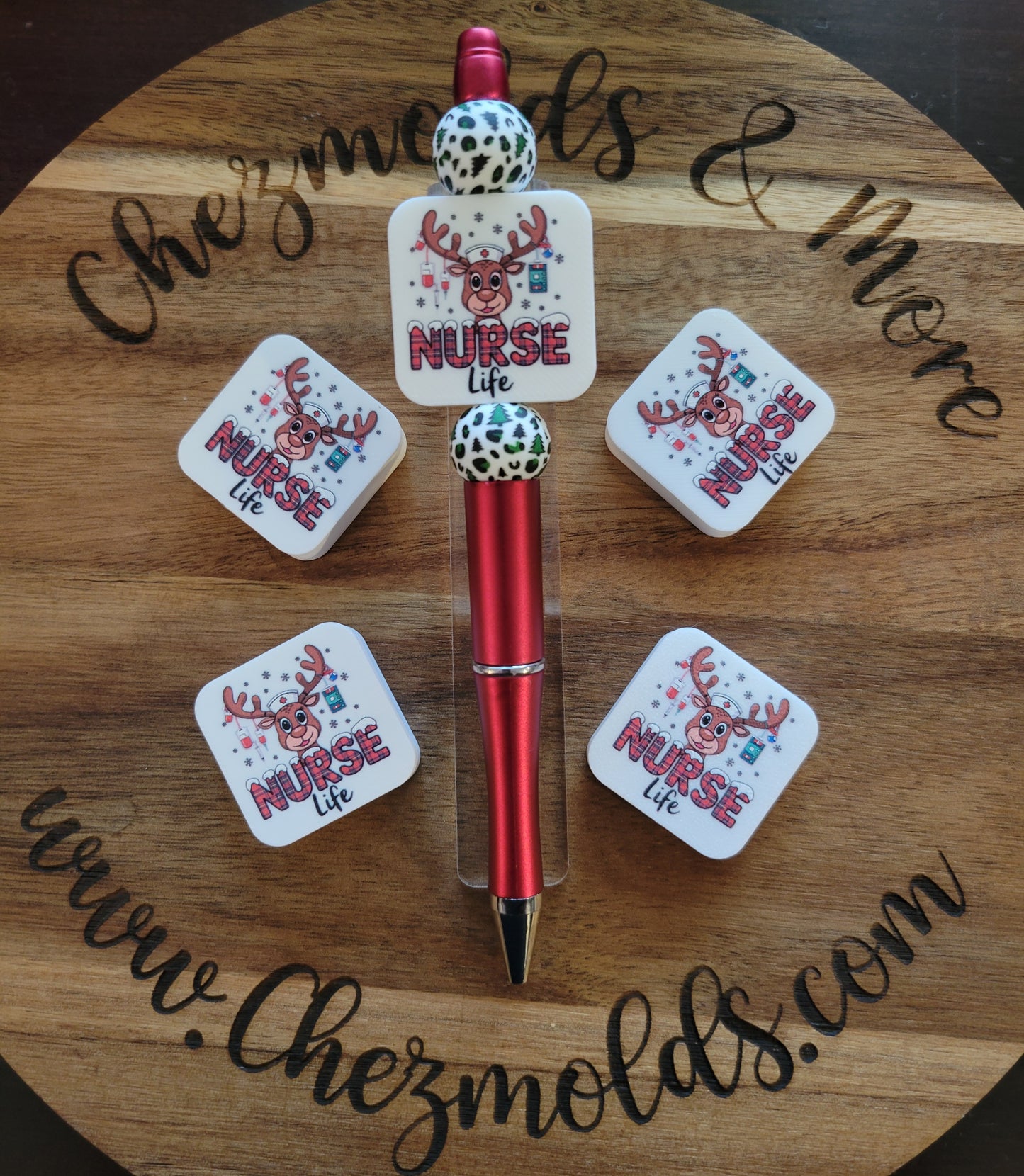 CE 3d printed focal Bead-printed Nurse life reindeer