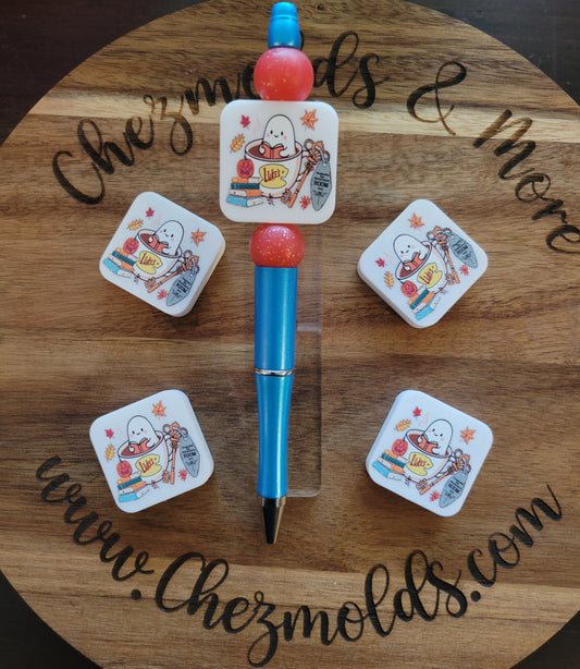 CE 3d printed focal Bead-lukes ghost in coffee