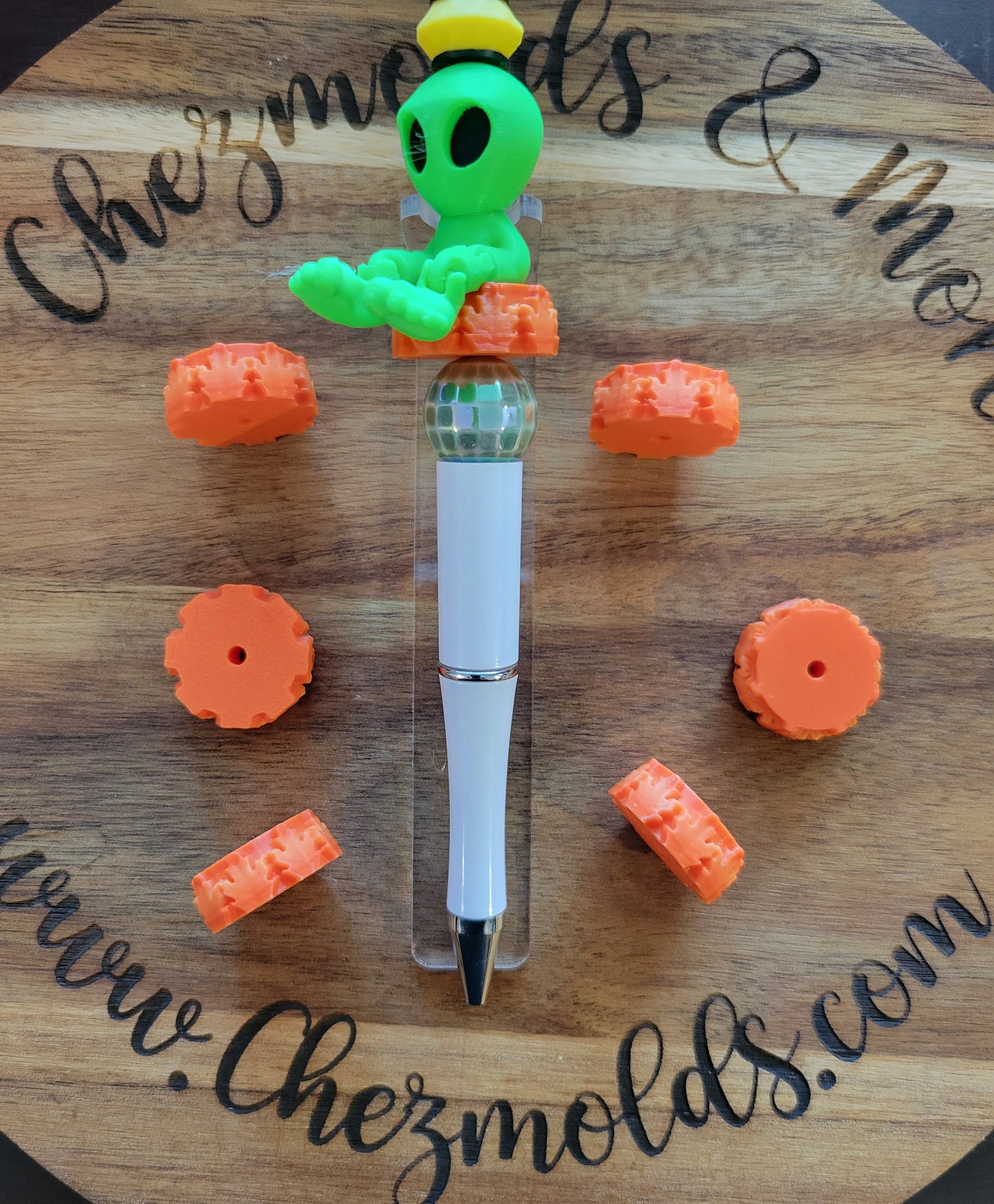 CE 3d printed focal Bead -Fall leaf round