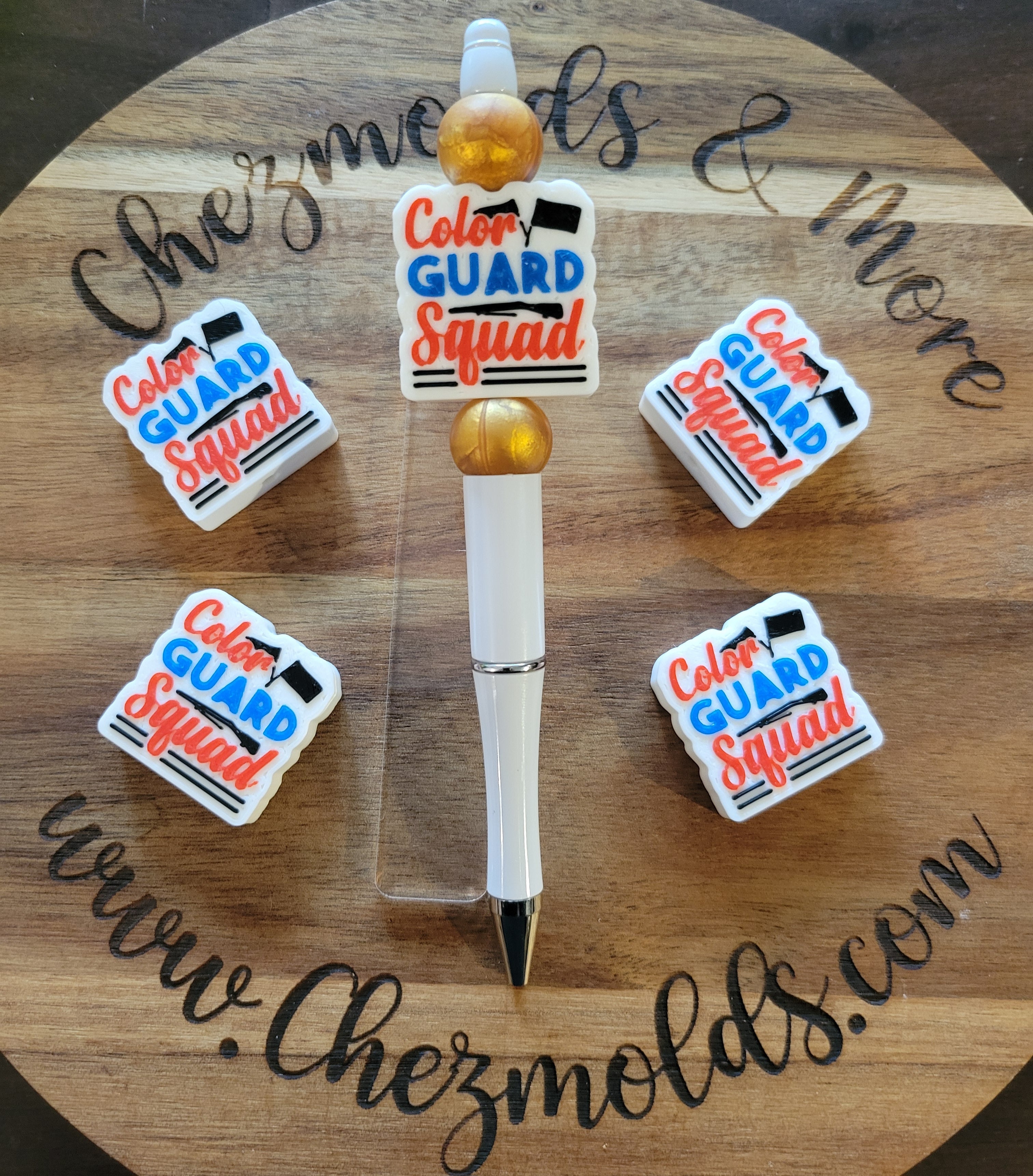 CE 3d printed focal bead- color guard squad – ChezMolds & More