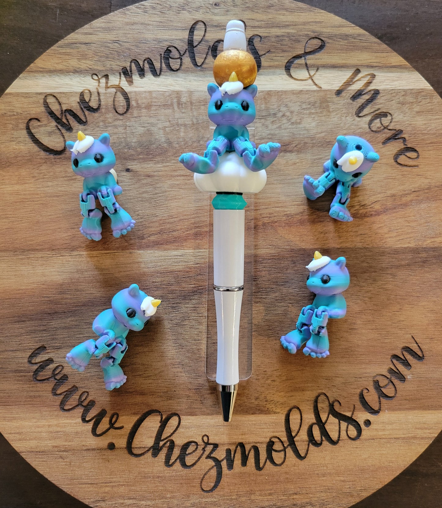 CE 3d printed focal Bead- Unicorn kicker ( flexy feet )