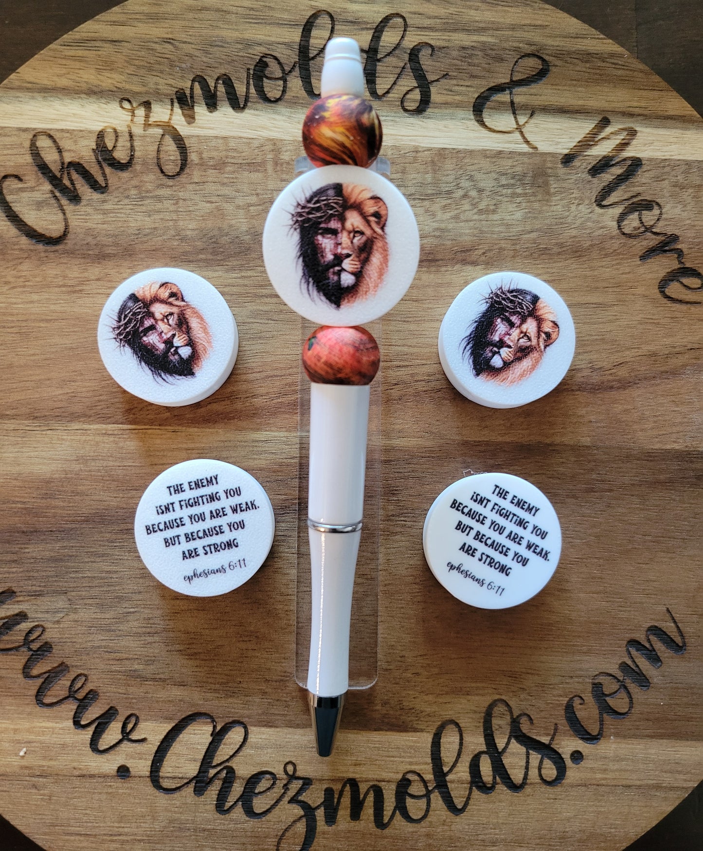 CE 3d printed focal Bead-Jesus lion- double side