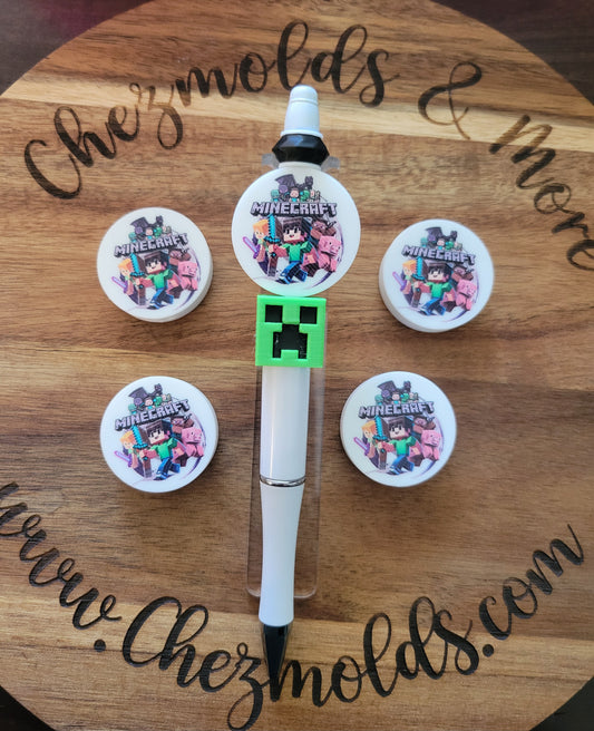 CE 3d printed focal Bead-mncraft round