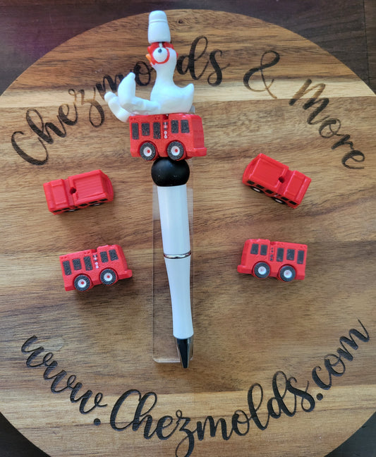 CE 3d printed focal Bead-Firetruck