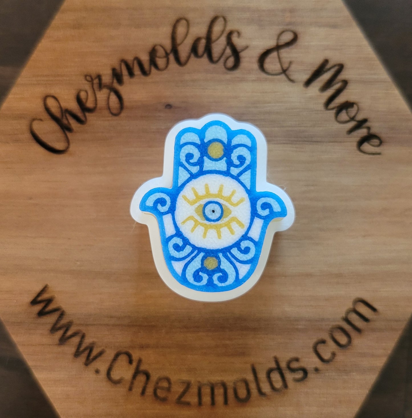 CE 3d printed  fidget clicker- with keychain hole -hamsa