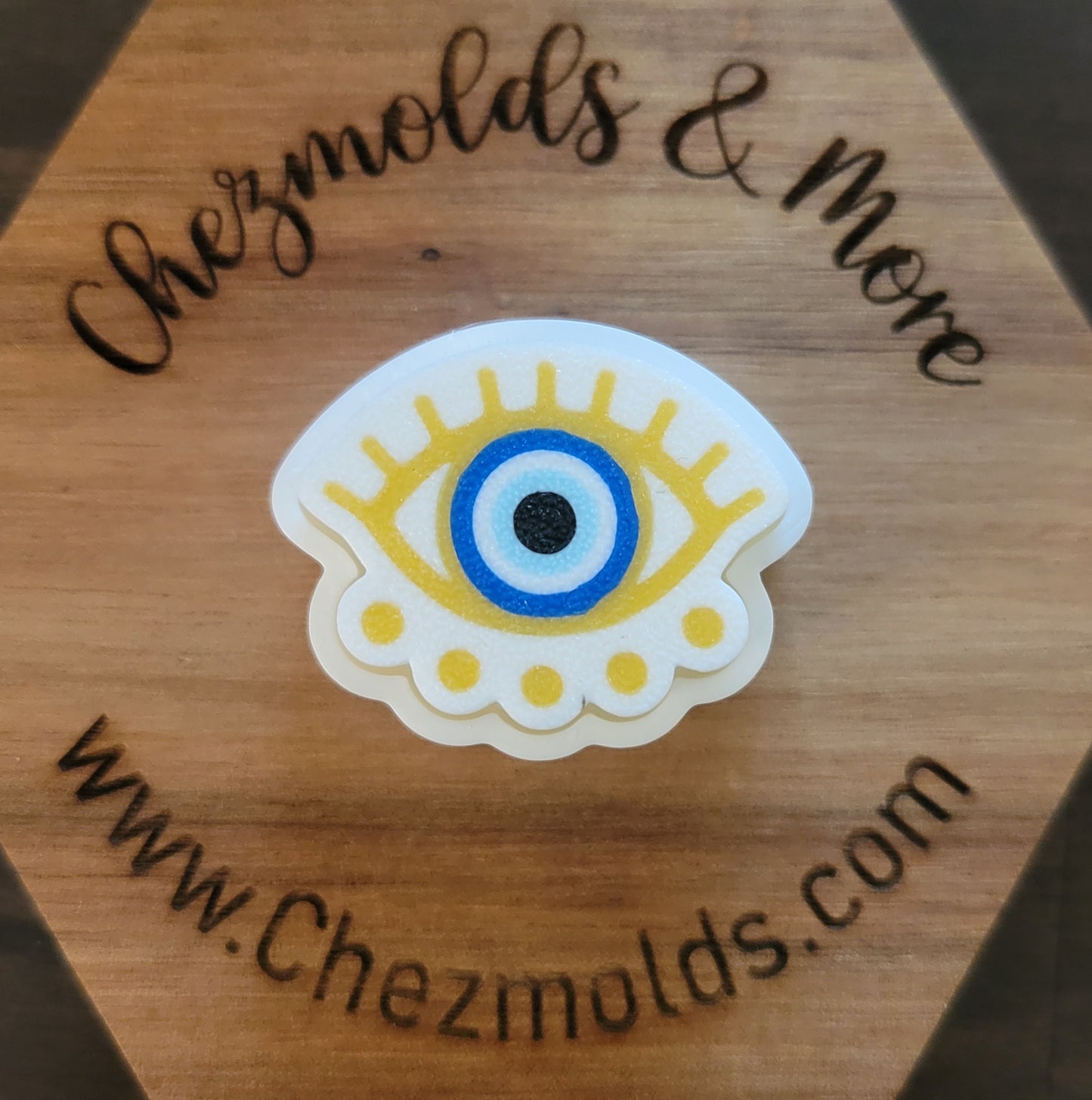 CE 3d printed  fidget clicker- with keychain hole -evil eye