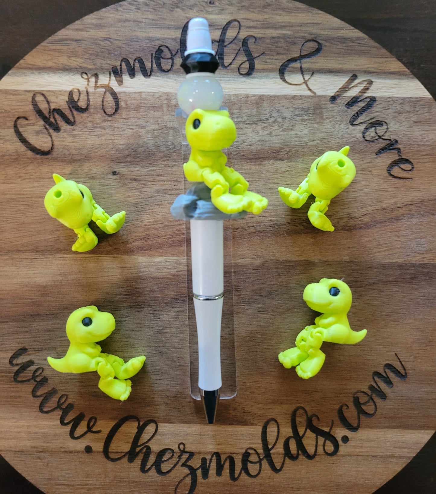 CE 3d printed focal Bead- baby t-rex kicker ( flexy feet )