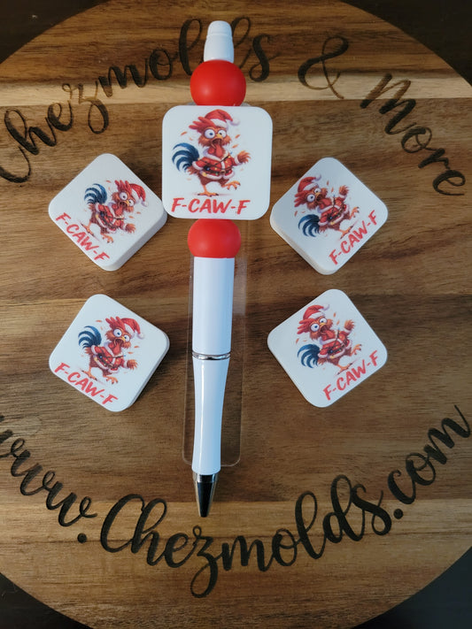 CE 3d printed focal Bead-F-CAW-F christmas chicken