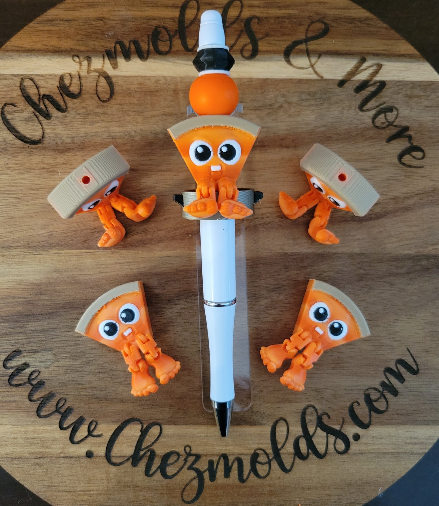 CE 3d printed focal Bead- Punkin pie kicker ( flexy feet )