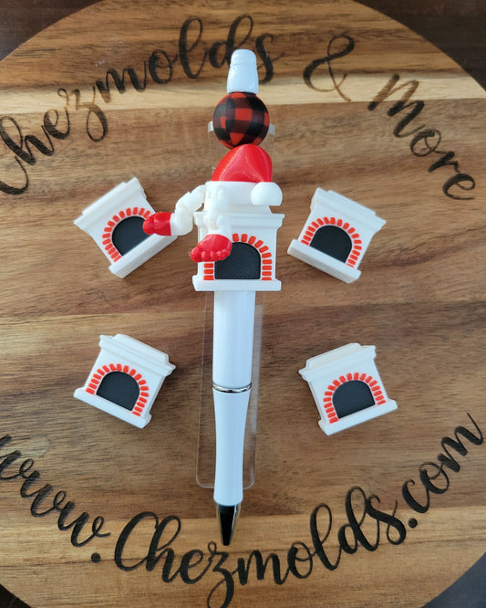 CE 3d printed focal Bead- 3D white fireplace mantle