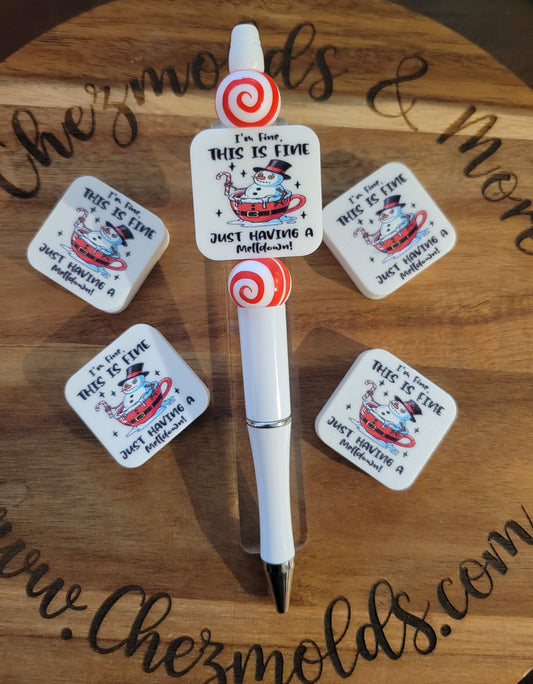 CE 3d printed focal Bead-snowman meltdown