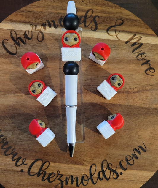 CE 3d printed focal Bead-Et on hoodie and basket