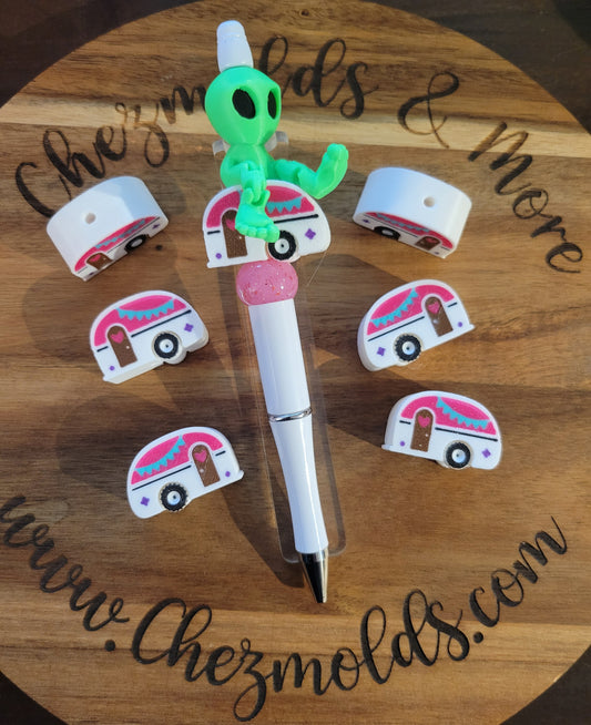 CE 3d printed focal Bead-pink 3d camper