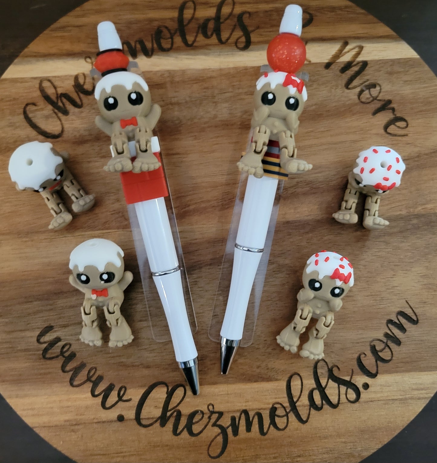 CE 3d printed focal Bead- Gingers kicker ( flexy feet )