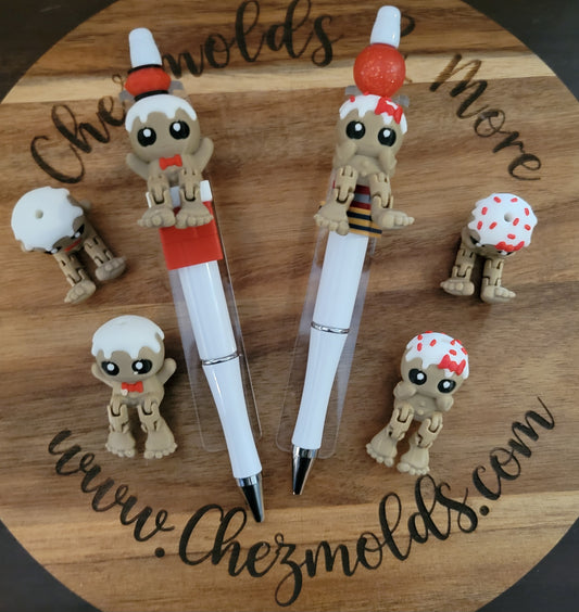 CE 3d printed focal Bead- Gingers kicker ( flexy feet )