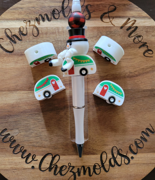 CE 3d printed focal Bead- 3D Christmas Camper