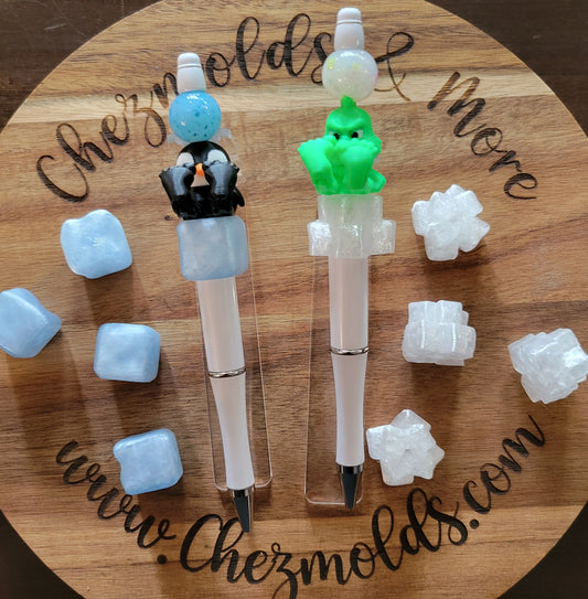 CE 3d printed focal Bead- Ice cubes