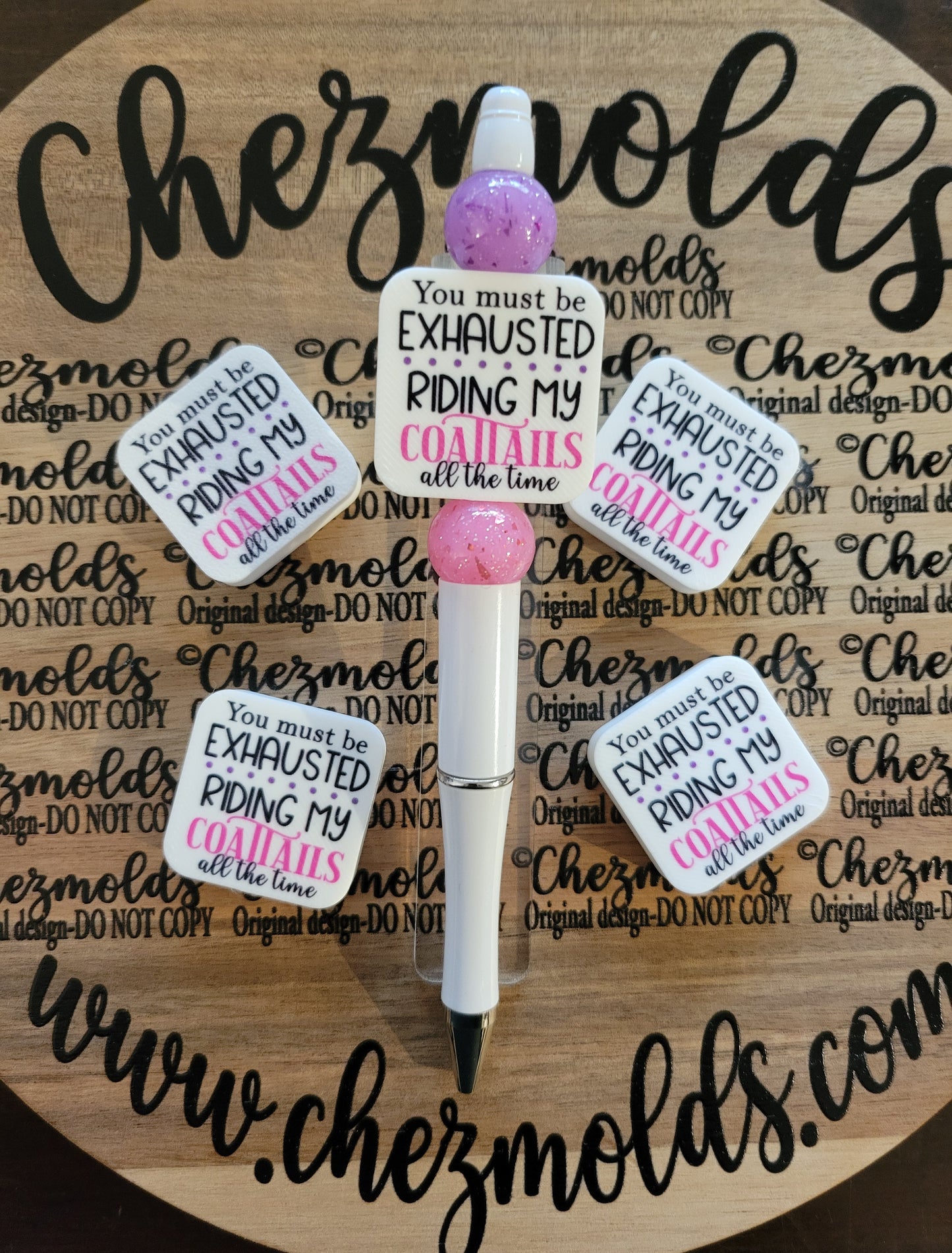 CE 3d printed focal Bead-You must be exhausted - coattails