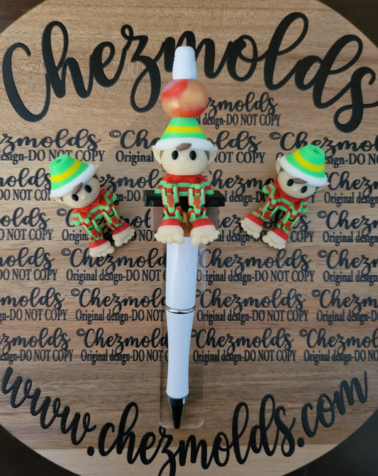 CE 3d printed focal Bead- Cutie Elf-y kicker ( flexy feet )SOLD OUT RESTOCK NEXT YEAR!