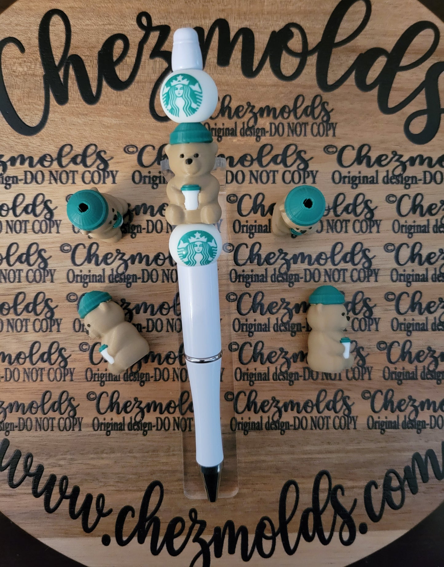 CE 3d printed focal Bead-3D  brown Bearista