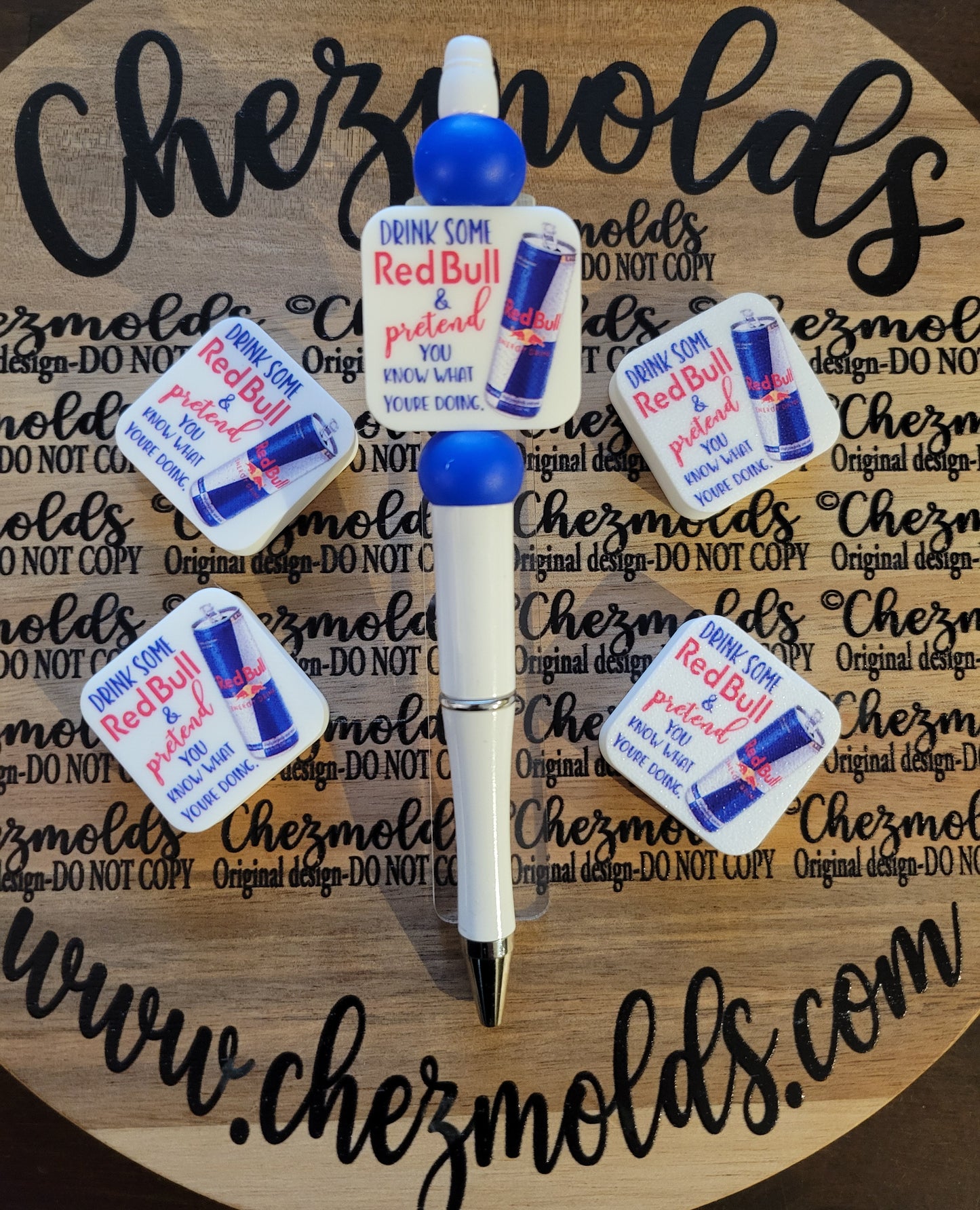 CE 3d printed focal Bead-Drink RB and pretend