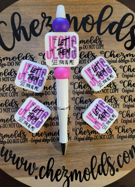 CE 3d printed focal Bead- Let them Jesus