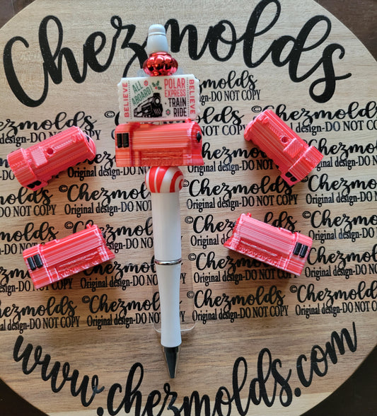 CE 3d printed focal Bead-3D candy cane train