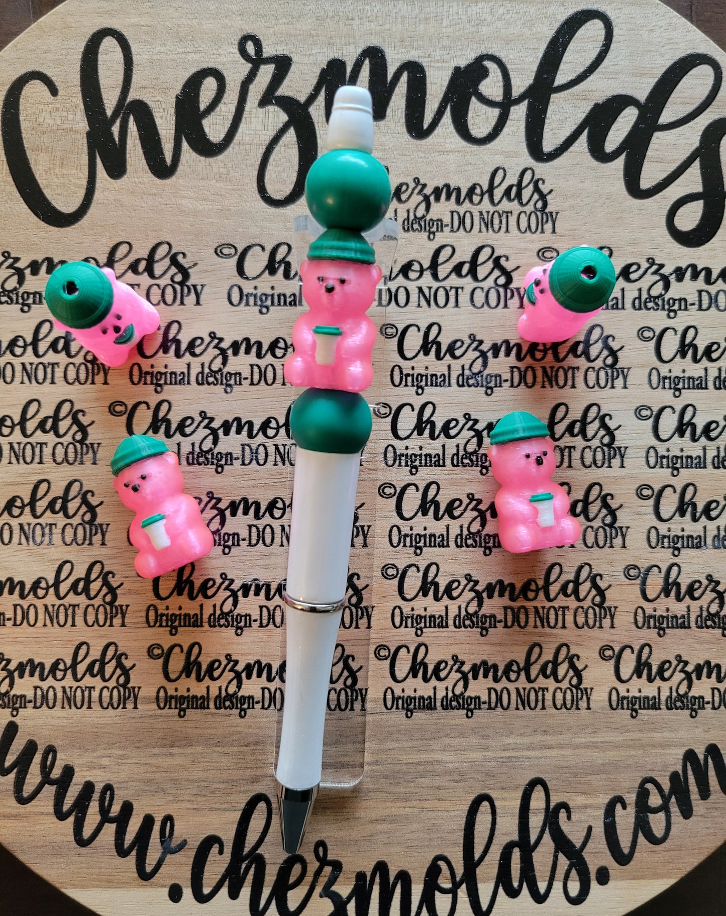 CE 3d printed focal Bead-3D PINK Bearista