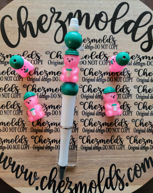 CE 3d printed focal Bead-3D PINK Bearista