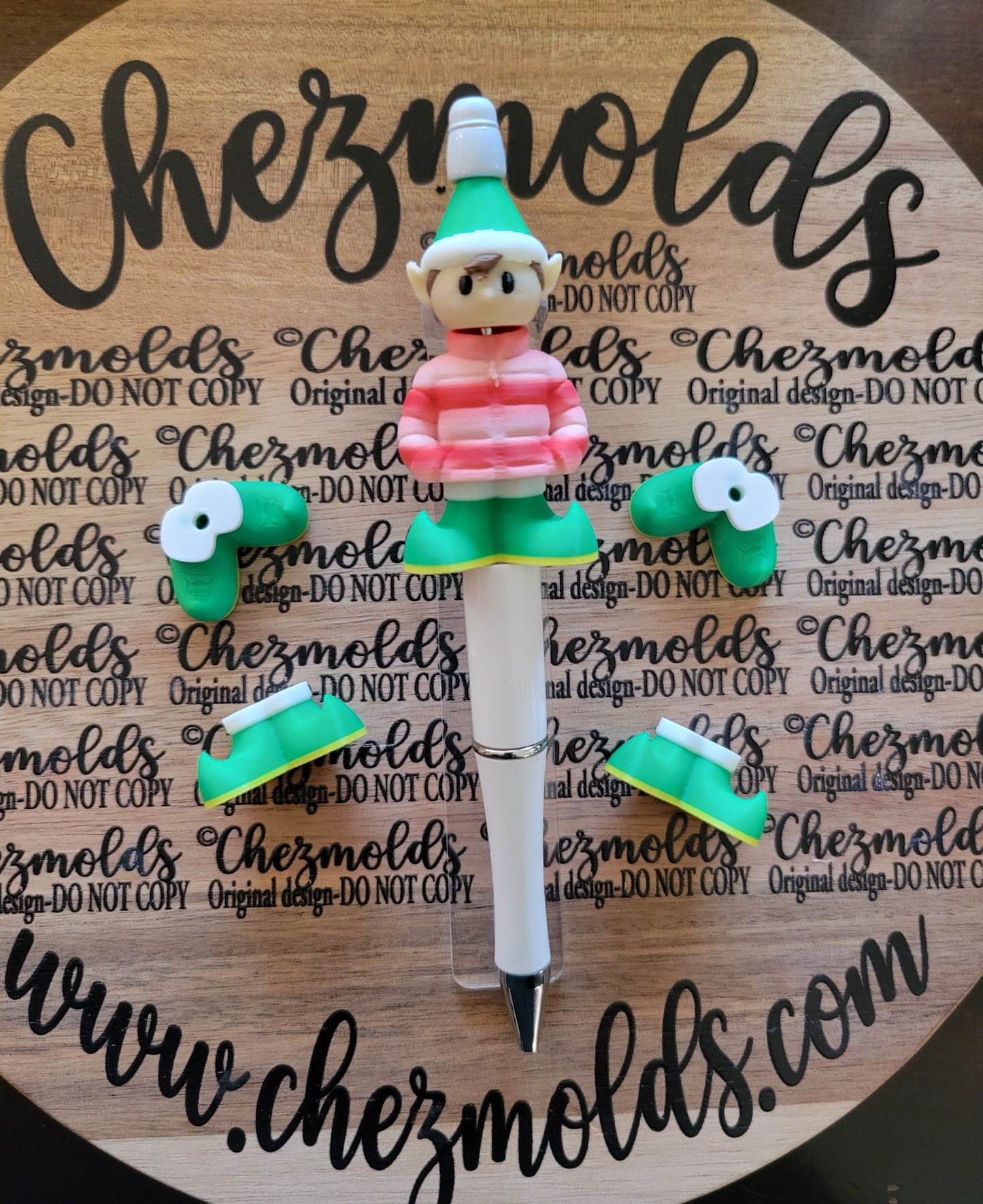 CE 3d printed focal Bead- BUILD A BUDDY-Holiday edition-sold individually