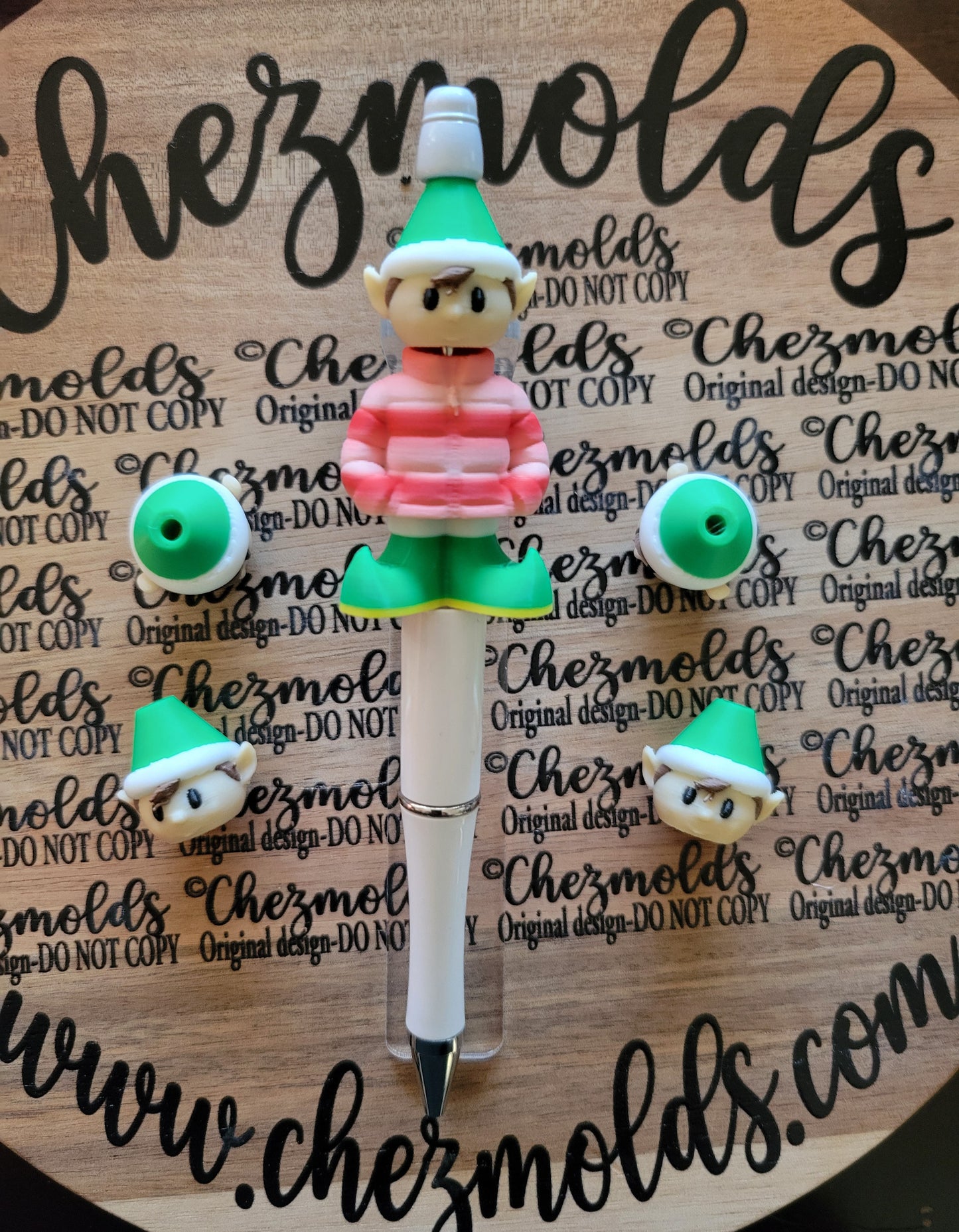 CE 3d printed focal Bead- BUILD A BUDDY-Holiday edition-sold individually