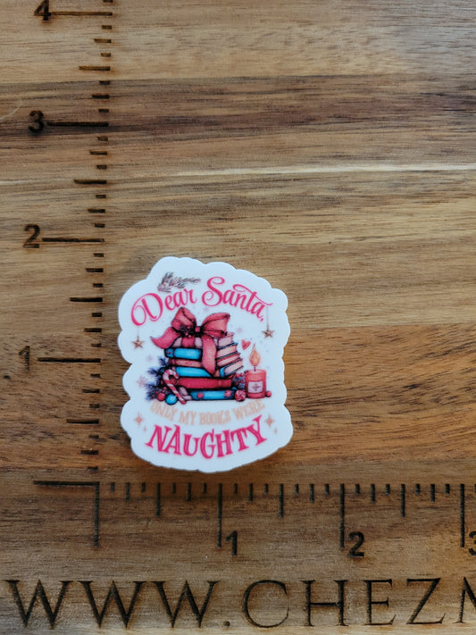 uv printed acrylic flatback-dear santa- naughty books