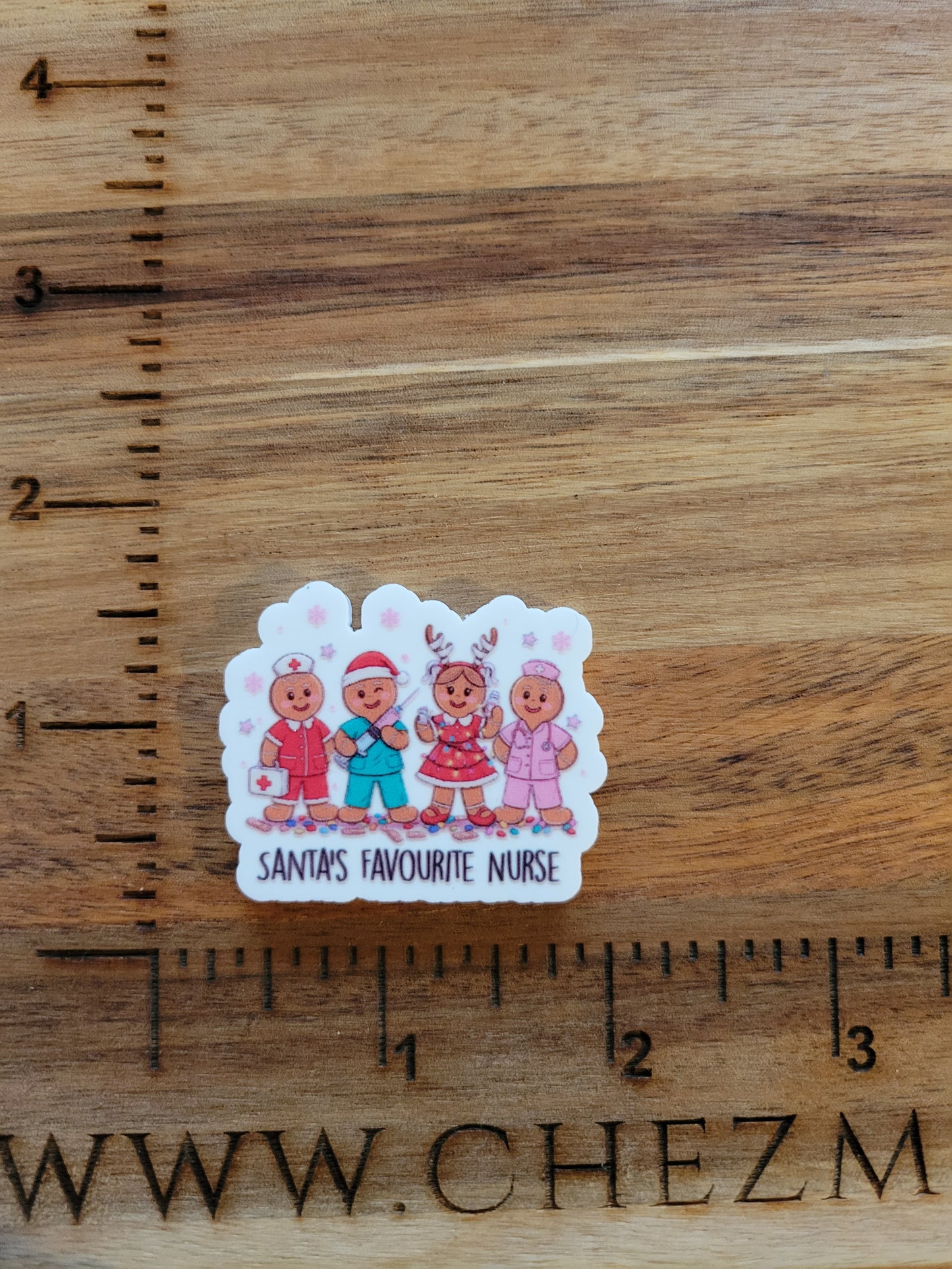 uv printed acrylic flatback-santas fav nurse